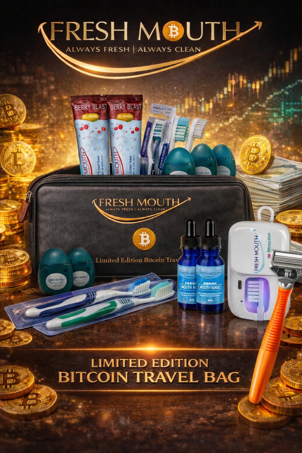 Fresh Mouth Travel Bag Bitcoin Limited Edition