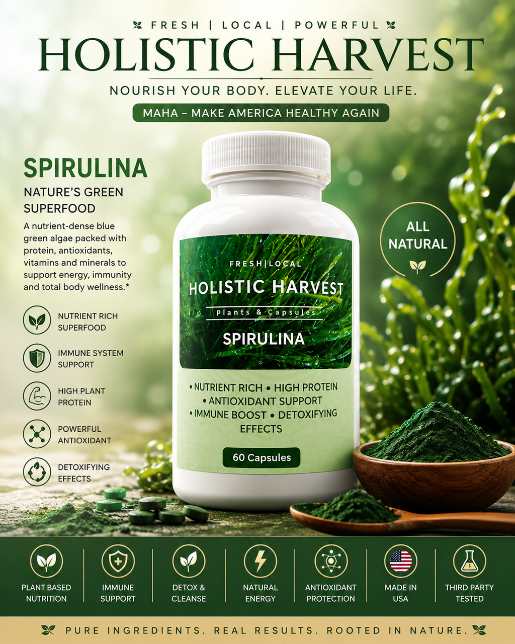 Spirulina Powder Capsules (60s)