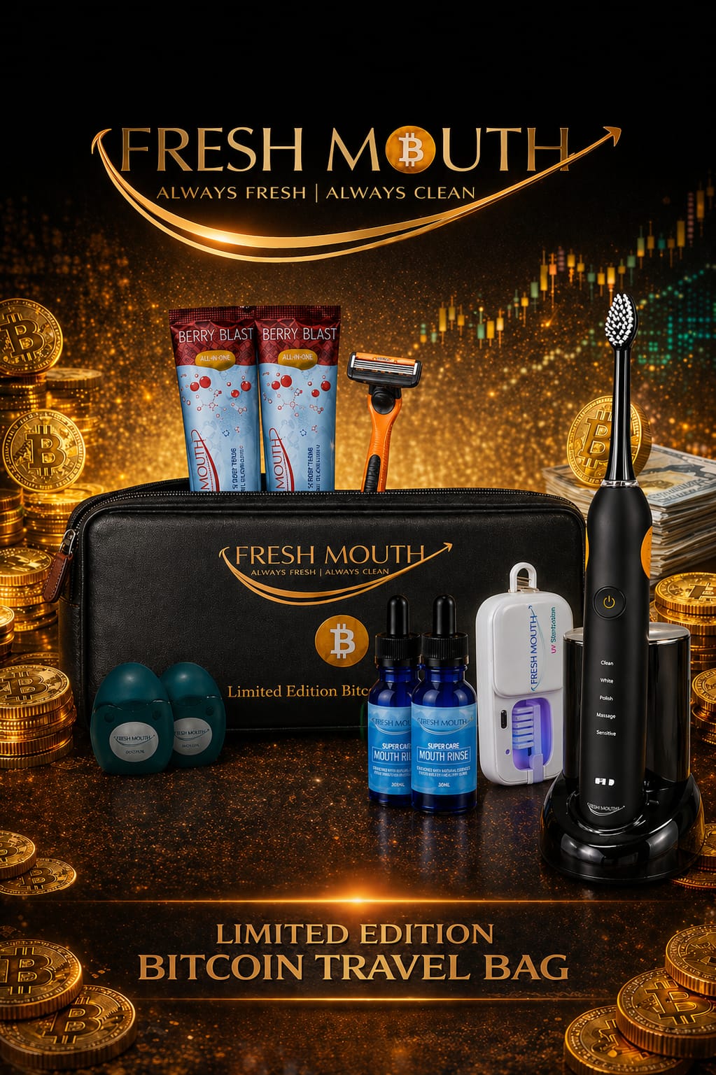 Fresh Mouth Electric Travel Bag Bitcoin Limited Edition